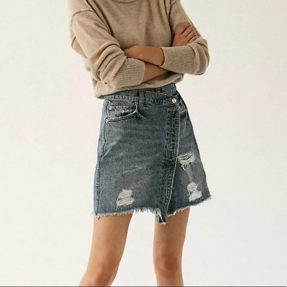 FREE PEOPLE Parker Wrap Mini Skirt NWT - Size 25